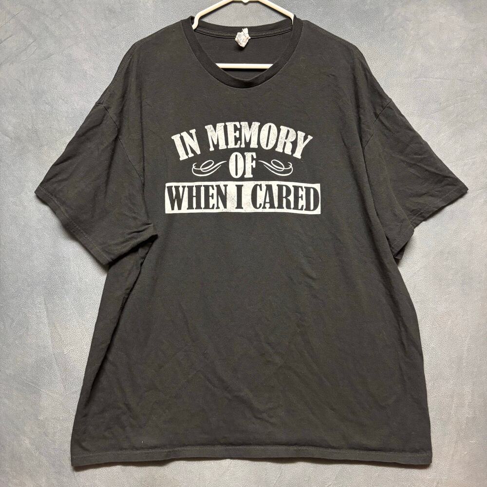 Vintage Delta Pro Weight “In Memory Of When I Cared” Tee 2XL Comedy Funny Street